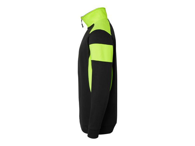 Sweatshirt halfzip 222 sv/fluor. gul XL